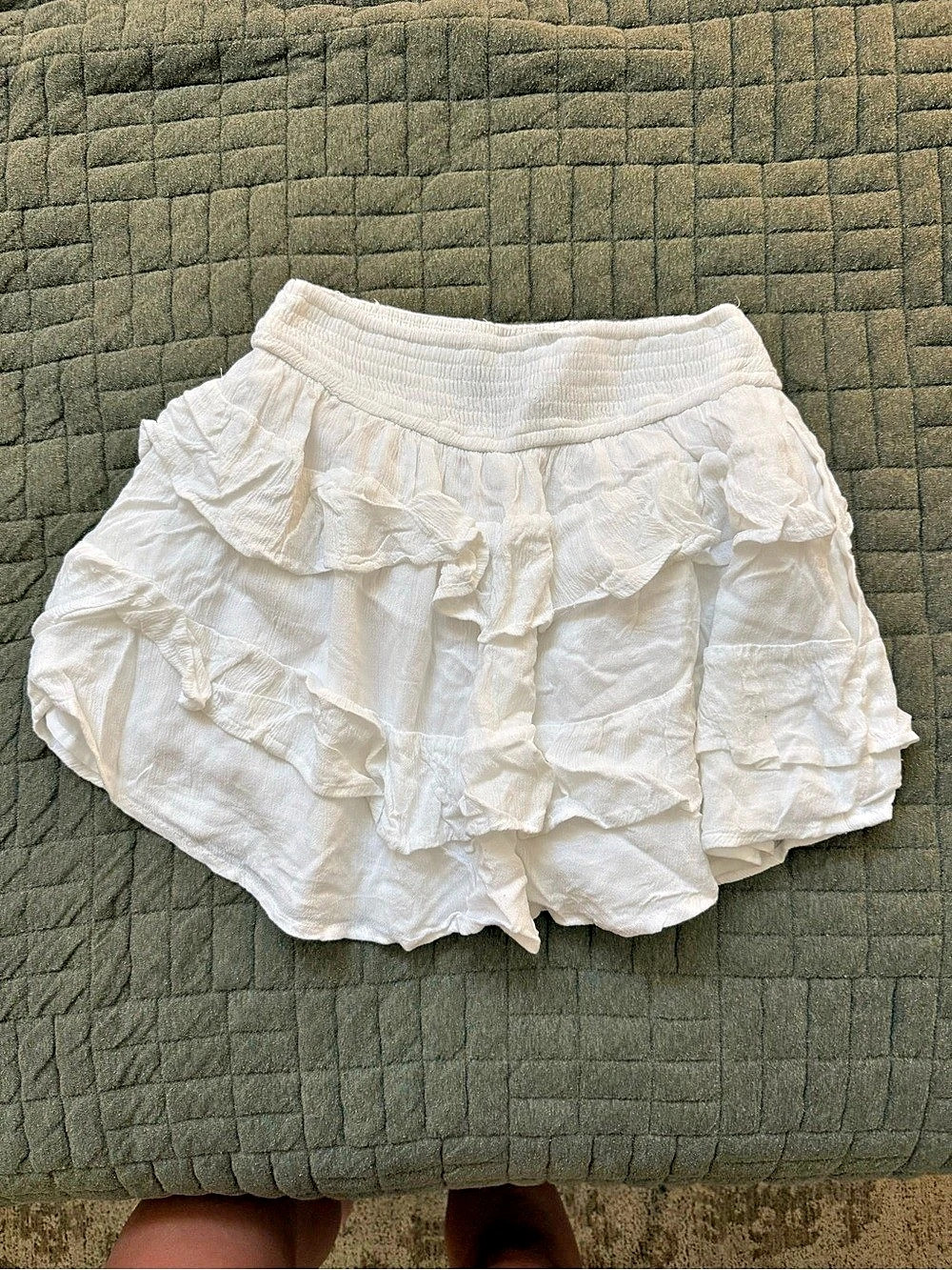 Hollister Ultra High-Rise Skirt White Ruffle High Waist Skort
